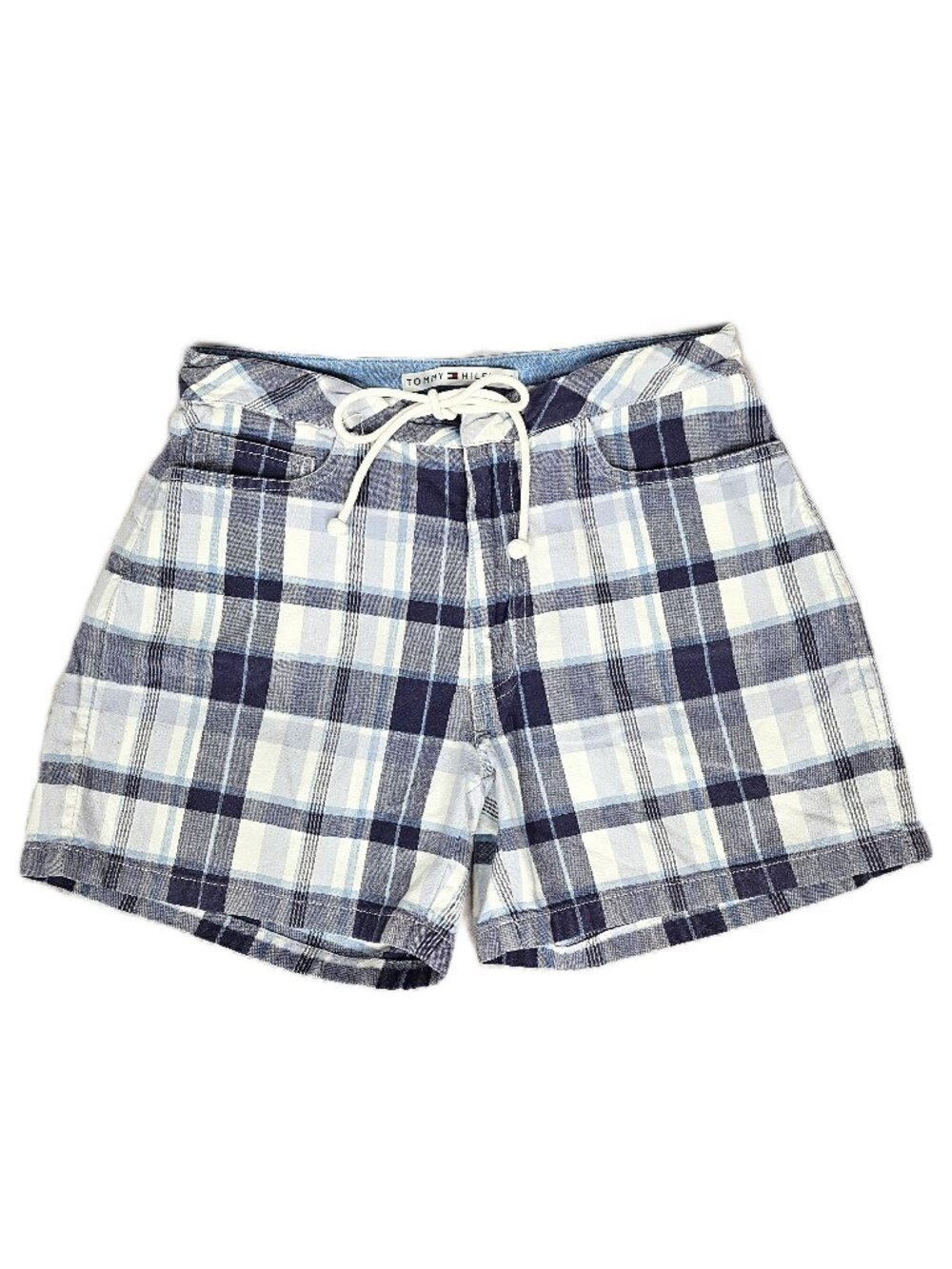 Tommy Hilfiger Plaid Cotton Shorts | Drawstring Preppy Coastal | Size 2